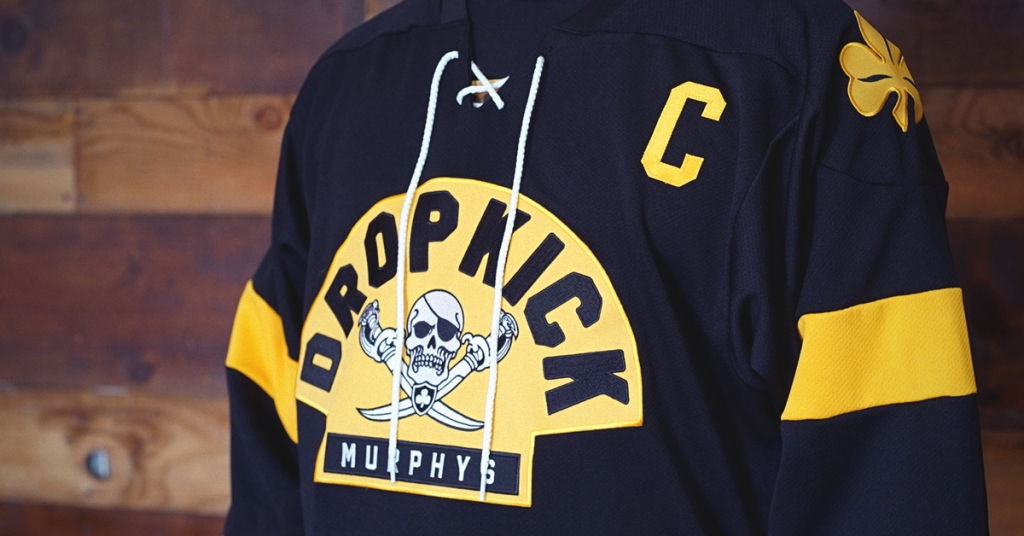 DROPKICK MURPHYS Hockey Jersey Black & Yellow Bruins K1 Band Shirt NEW Mens  SM